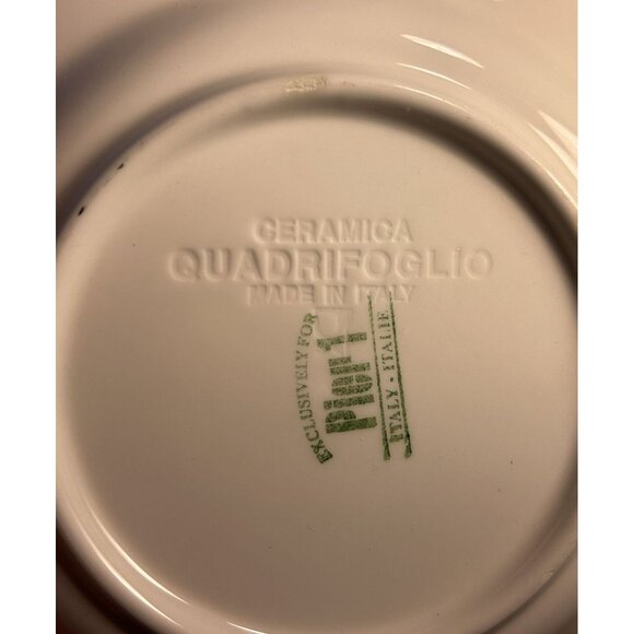 Pier 1 Imports Set-2 Versailles Ceramica Quadrifoglio Blue Green Luncheon Plates - Picture 9 of 12